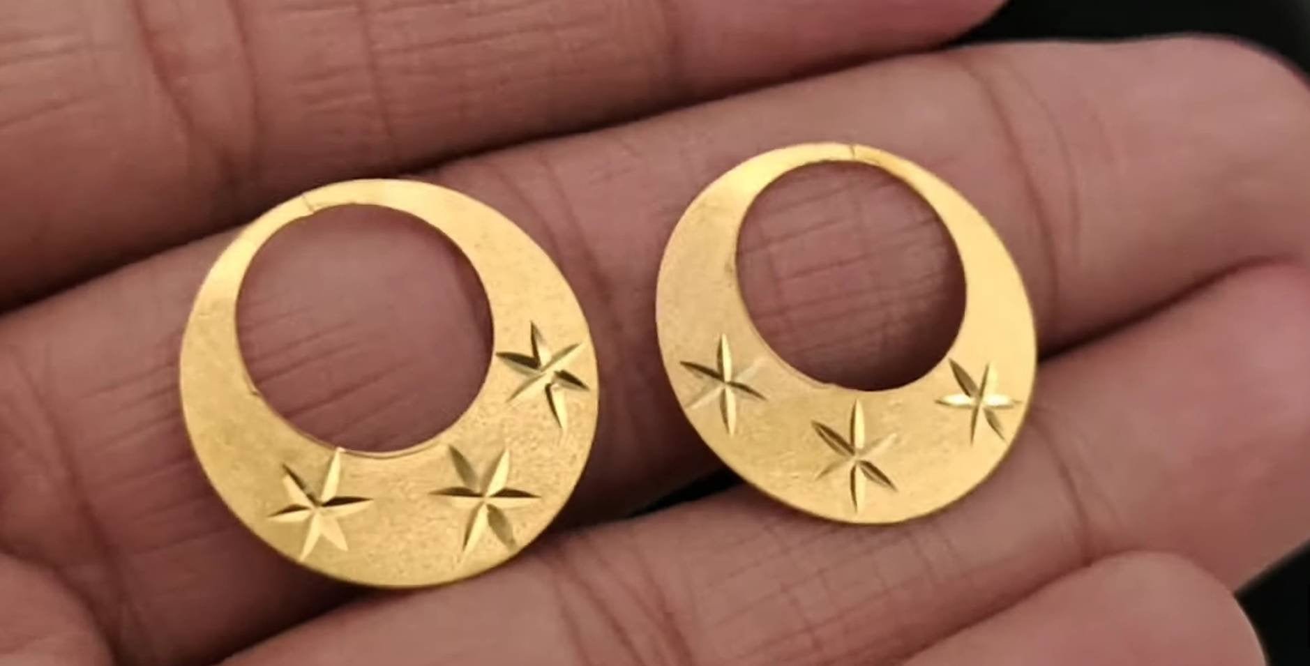 clarity Bad factor Neuropathy  22k Solid Gold Punjabi Nattiyan Minimalist Hoops Pair – HandTstudio