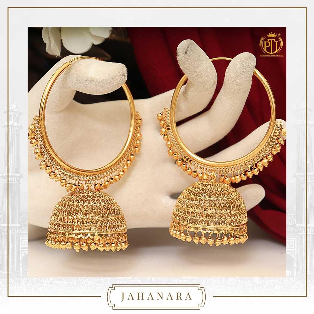 Freeze And so on Mew Mew  Jahanara Antique Gold Kundan Bali Jhumki Earrings | Punjabi Traditiona |  Punjabi Traditional Jewellery